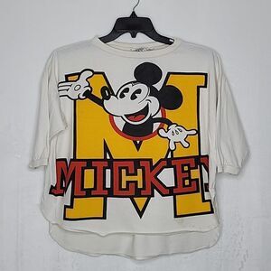 Vintage 80s Mickey & Co 3/4 Sleeve Mickey Mouse Shirt Size Medium